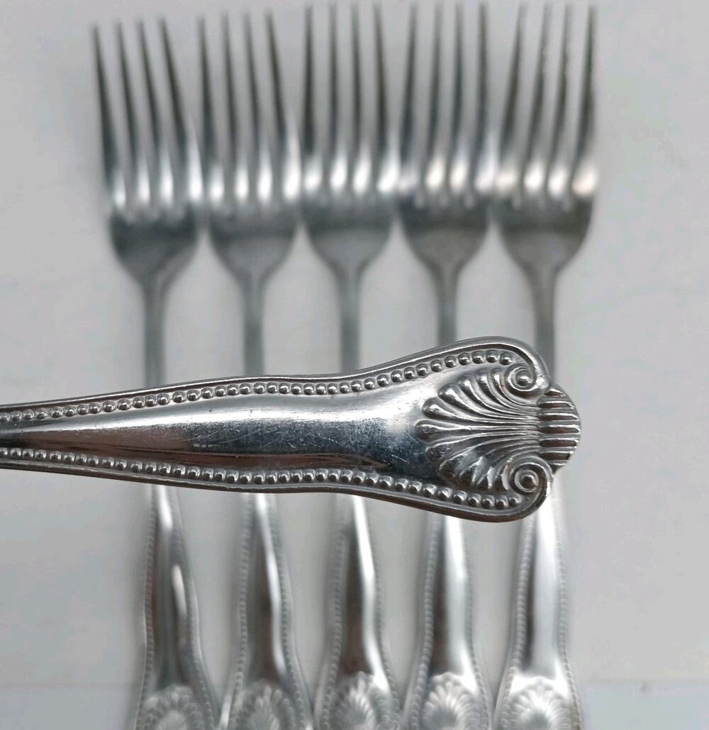 6X DF TOWLE Supreme STUART Shell Stainless Dinner Forks